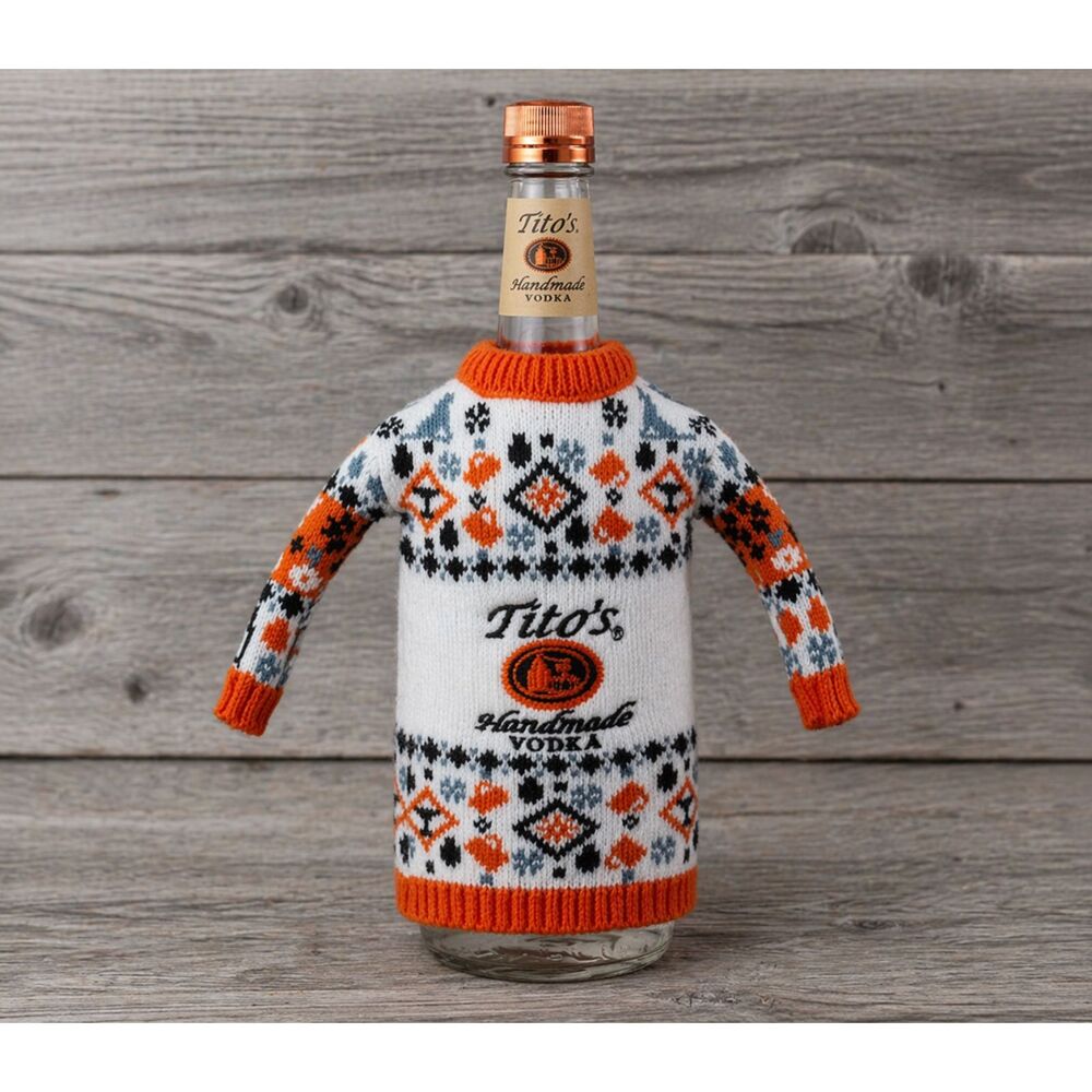 Tito’s Handmade Mini Ugly Sweater Bottle Cover Collectible Koozie Bottle